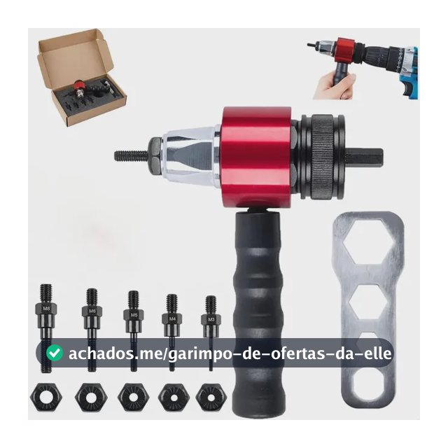 Kit Adaptador Para Rebitador Elétrico M3-m8