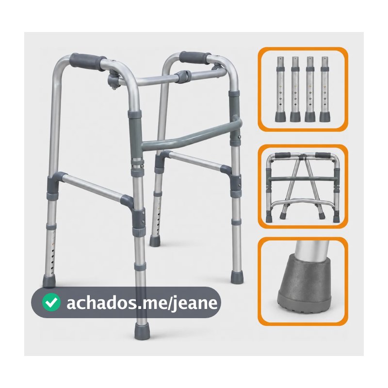 Andador Idoso Adulto Leve Articulado Ortopédico Até 130 Kg