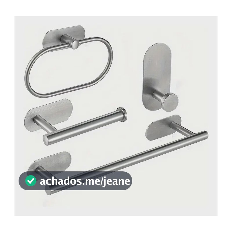 Kit Acessórios Porta-toalhas E Porta Papel 4 Peças Prata Aço Inoxidável 304 Winda