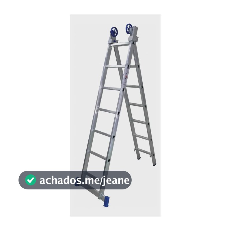 Escada Extensiva De Alumínio Pratik, 7x2 Degraus Alumínio/azul