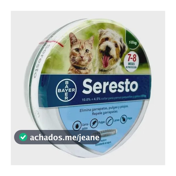 Coleira Seresto resistente a pulgas e carrapatos Cats Dogs 8k