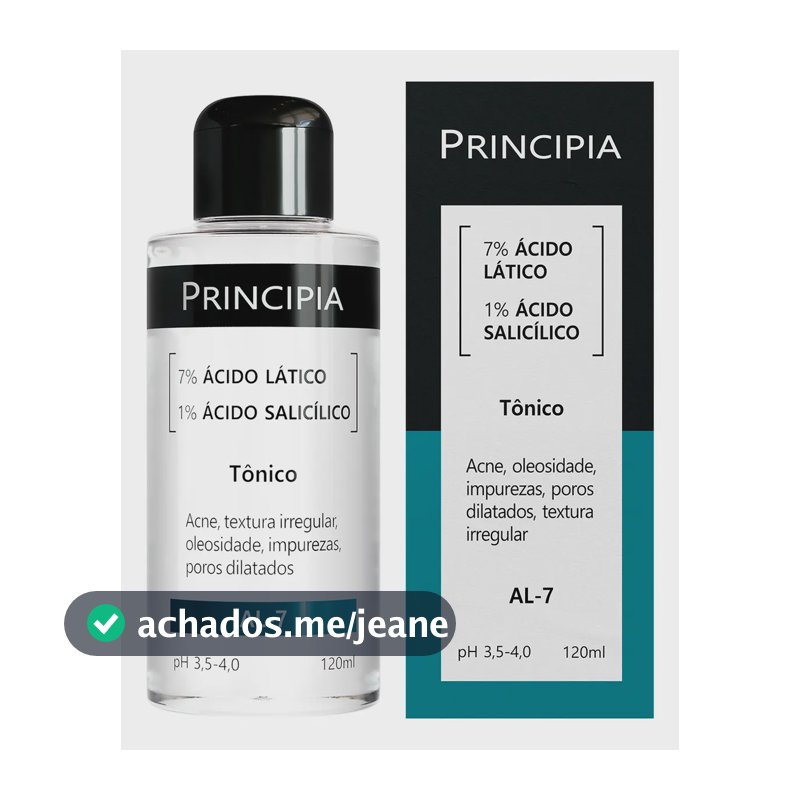 Tônico 7% Ácido Lático + 1% Ácido Salicílico Skincare Al - 7 Com 120ml Principia