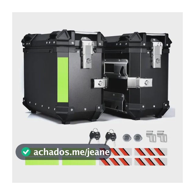 Baú Lateral para Moto de Alumínio Gold Care 35L Preto Universal Resistente Impermeável Com Trava Segurança Resistente