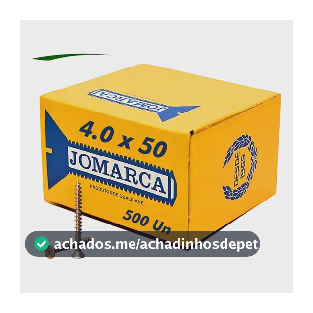 Parafuso Madeira Philips 4,0 x 50 Cabeça Chata Bicromatizado Caixa 500 Unidades Jomarca