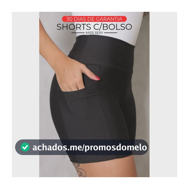 Shorts Academia Feminino Modelador Com Bolso Zero Opacidade