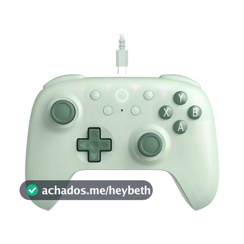 Controle 8BitDo Ultimate 2C Verde ClaroCom Fio USB e Vibração Windows e Android