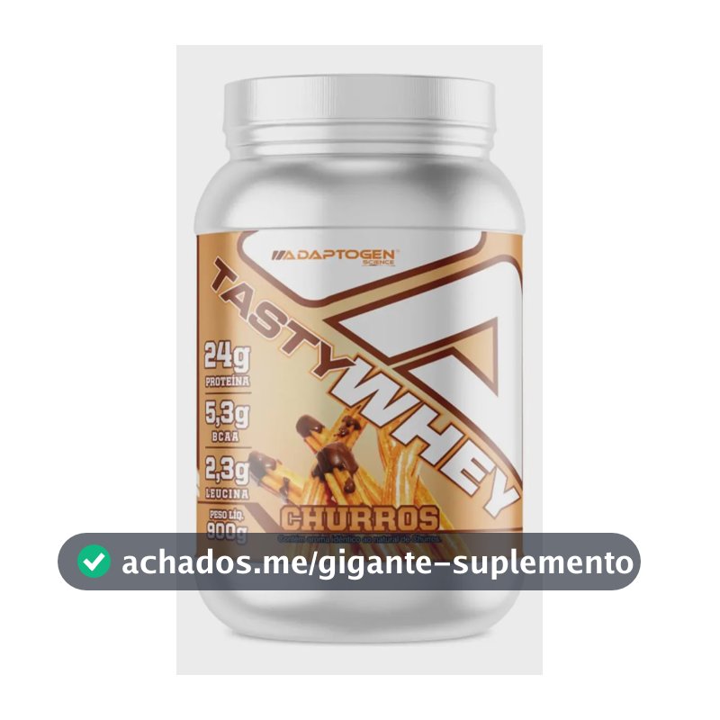 Proteína Adaptogen Tasty Whey 24g Sabor Churros 900g Sem Glúten