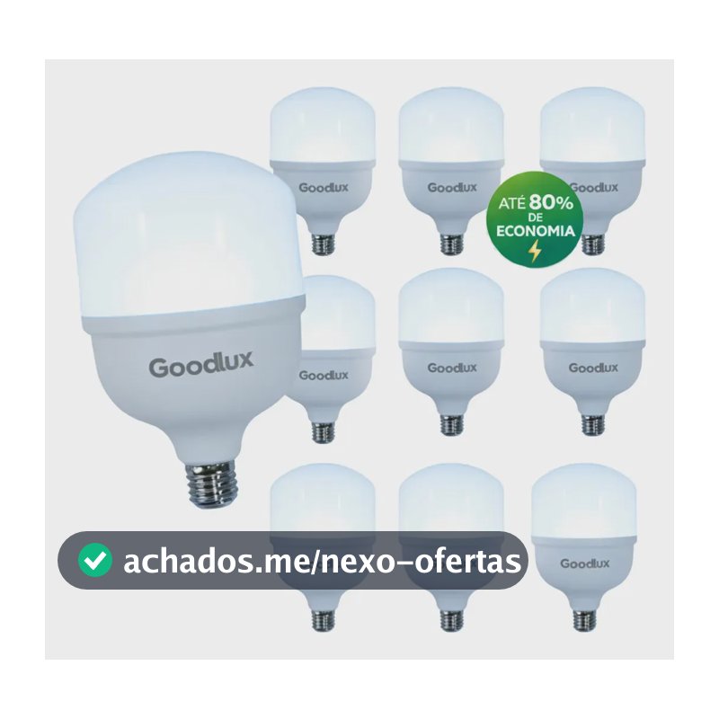 Kit 10 Lampada Led 50w Bulbo 6500k Branco Frio Alta Potência Bivolt 110v 220v Goodlux