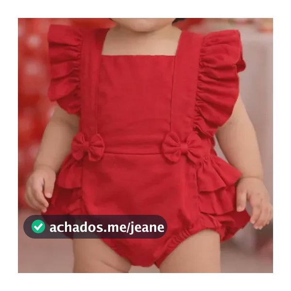 Romper Liso Vermelho Bebê Mesversário Natal Ensaios Fotos
