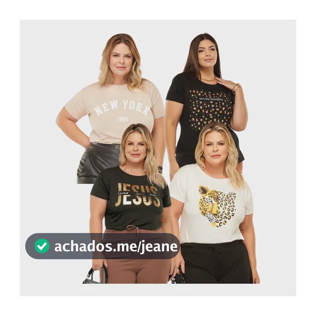 Kit C/4 Blusas Femininas T Shirt Plus Size + 16 Estampas