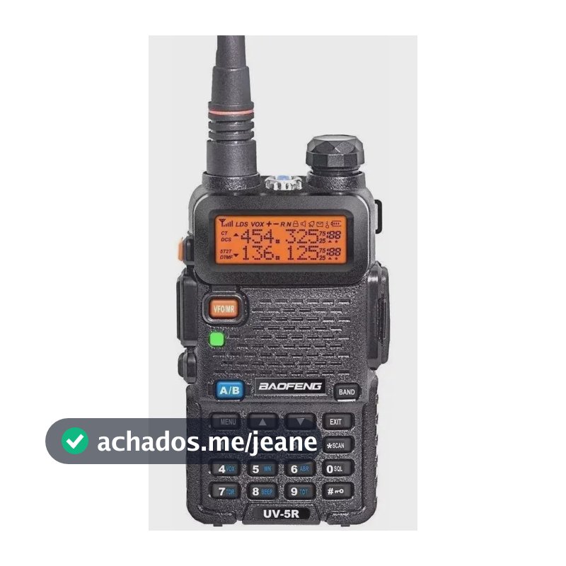 Rádio Comunicador Ht Dual Band Uhf Vhf Uv-5r Fm Fone Ptt Cor Preto
