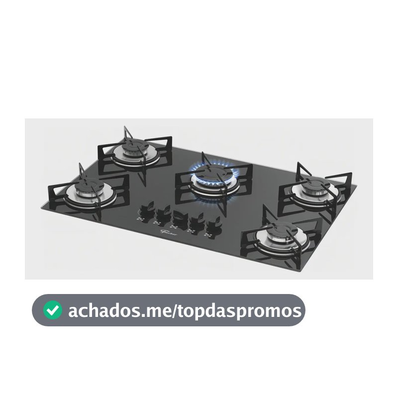 Cooktop a Gás Fischer 5 Bocas Mesa Vidro Bivolt