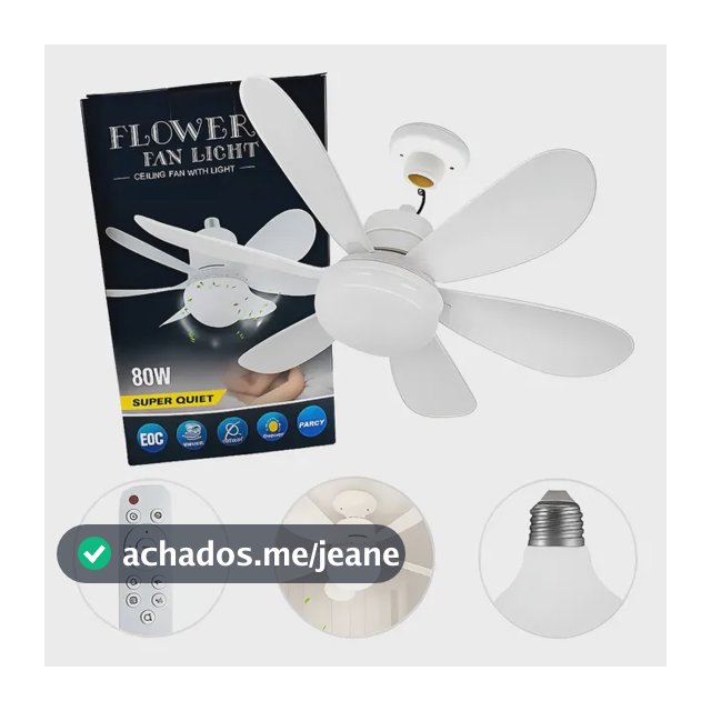 Ventllador De Teto Lâmpada 80w Led E27 Ajustável Bivolt