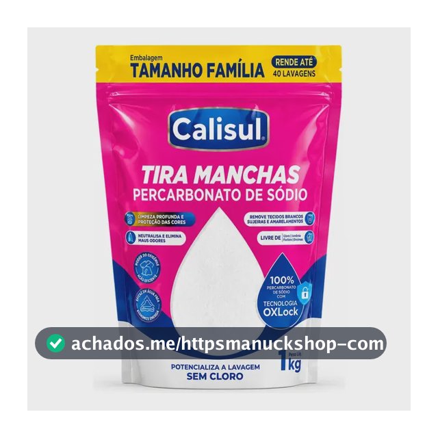 Percarbonato De Sódio 100% Tira Manchas Calisul - Roupas Brancas E Coloridas 1kg