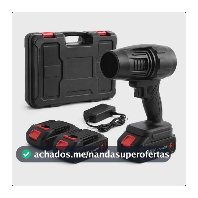 Soprador De Ar Turbo Portatil Com 2 Baterias 48v 800w Maleta Preto 127/220v