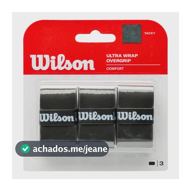 Overgrip Grip Para Raquete De Tênis Wilson Ultra Wrap Preto Preto