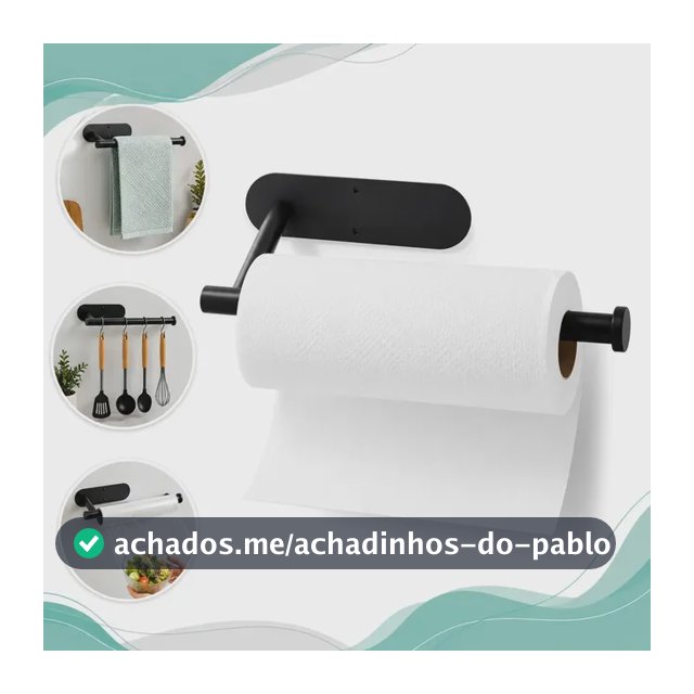 Suporte Papel Toalha Inox Porta Rolo Cozinha Multiuso Parede Boa Dica