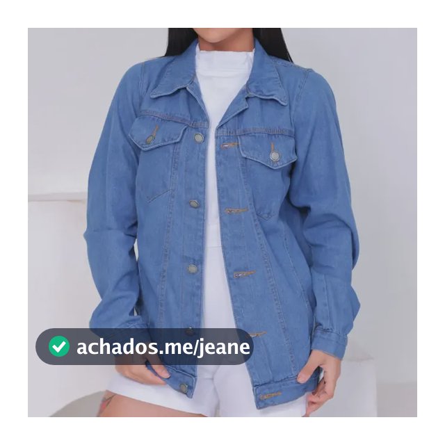 Jaqueta Jeans Feminina Comprida Com Bolso Over Premium