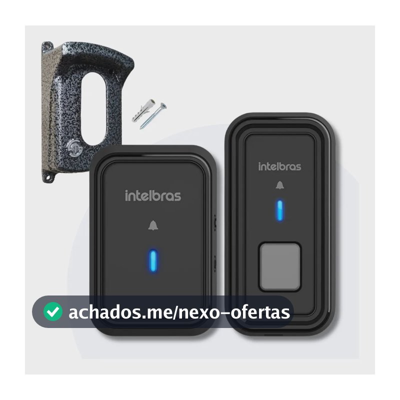 Kit Campainha Sem Fio Cib 101 Preta Intelbras Com Protetor Preto 127/220v