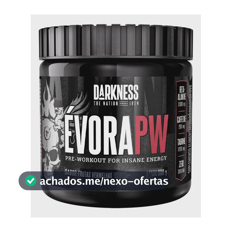 Suplemento em pó Darkness Pré Treino Alanina Évora PW sabor Frutas vermelhas x 300g