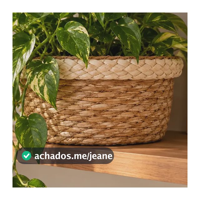 Cesto De Palha Organizador Vaso Cachepot  Fibra Natural Palha