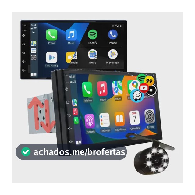 Central Multimídia Mp5 1 Din Carplay Android-auto 7'+ Cam Ré Kit Multimidia Carplay