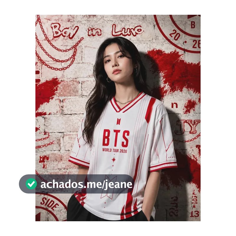 Camiseta Bts World Tour Kpop Branca E Vermelha Branco P