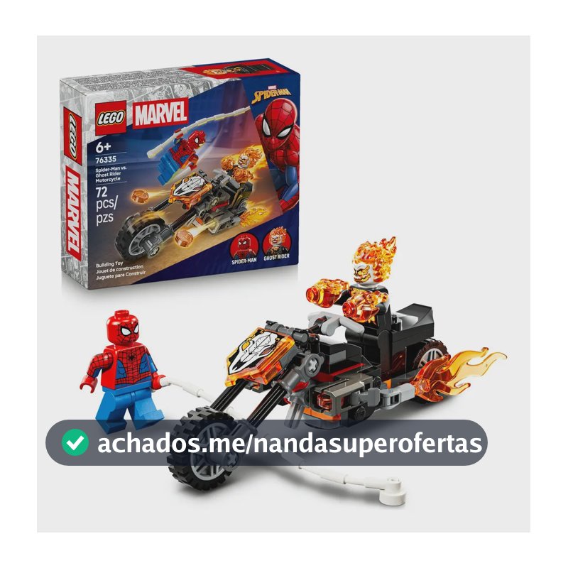 LEGO Marvel Homem Aranha Vs. Motoqueiro Fantasma com Motocicleta 76335