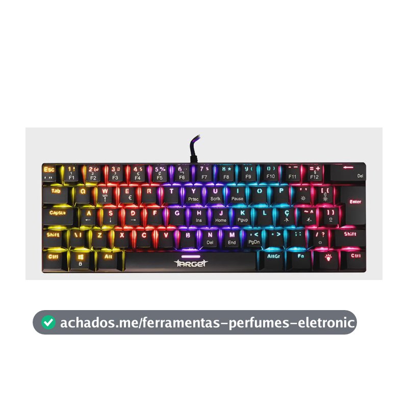 Teclado Mecânico TGT Sherman V3 C1 Compacto 60% Rainbow ABNT2 Switch Marrom