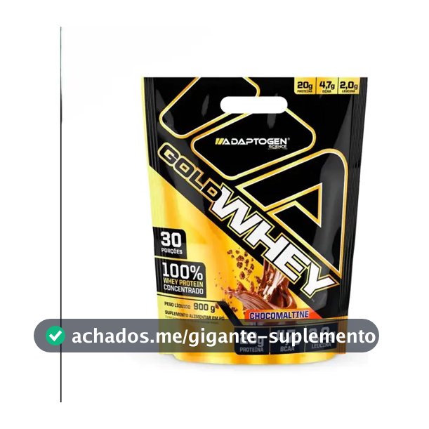 Proteína Adaptogen Science Alimentar GOLD WHEY 100% em pó sabor Choco Maltine x 900g