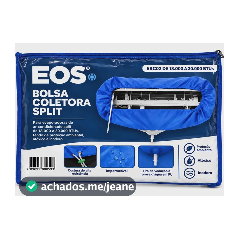 Bolsa Coletora Split Até 30 Mil Btus Limpeza Ar Condicionado Azul