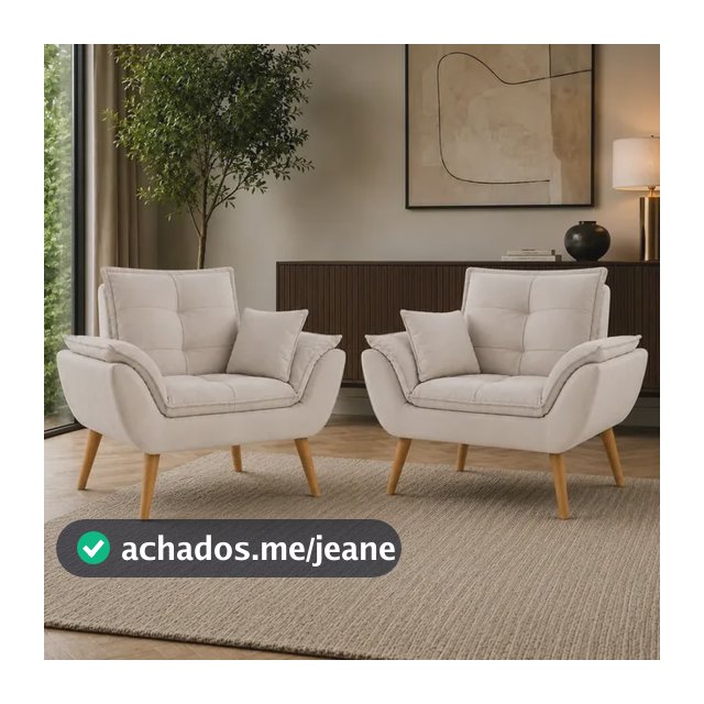 Kit 2 Poltronas Decorativas Com Almofadas Aninha Poltronas