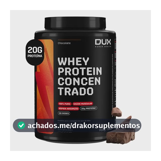 Proteína Dux Nutrition Whey Protein Concentrado Pote 900G sabor Chocolate x 900g
