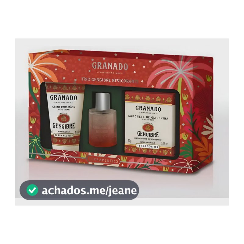 Kit Presente Granado Terrapeutics Colônia 30ml Sabonete Glicerina 90g Creme para Mãos 49g