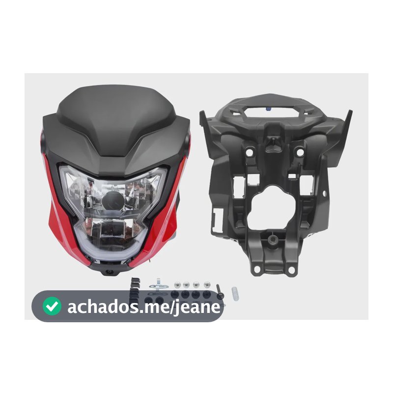 Kit Frente Farol Cg 160 2025 Adaptada 2014 À 2024 Vermelho Marrakesh