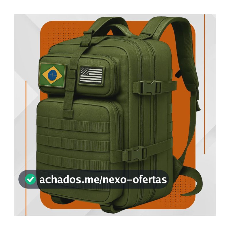Mochila Tática Impermeável Militar Reforçada Grande 50 Litros Masculina Feminina Anne Verde