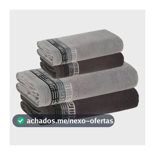 Jogo De Toalhas 4 Pçs Fio Cardado 100% Algodão Bosco Karsten Cinza Bosco