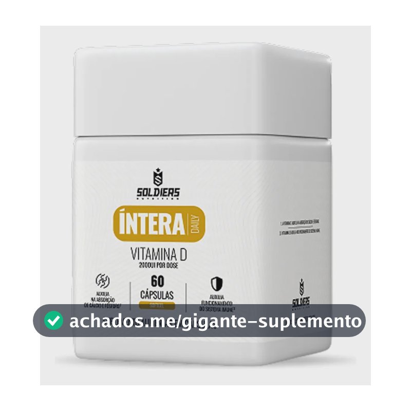 Vitamina D3 60 caps Softgel Íntera Daily 2000UI Imunidade Óssea Saúde Ossos - Soldiers