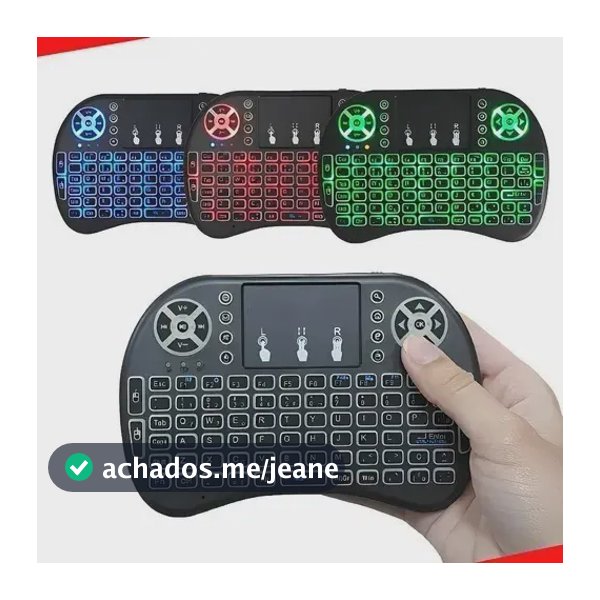Mini Controle Teclado Bluetooth Sem Fio Para Smart Tv Box Pc Projetor Android Netflix Led Rgb Universal Com Função Mouse 10 Metros - KATELUO