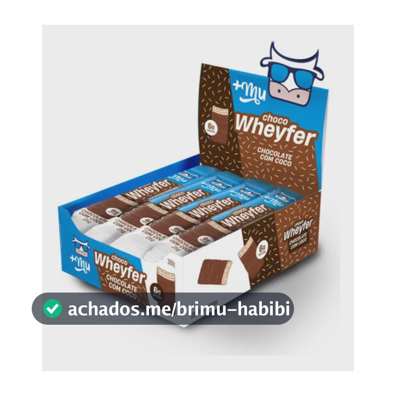 Barra de proteína +Mu Chocowheyfer sabor Chocolate com coco 12 un