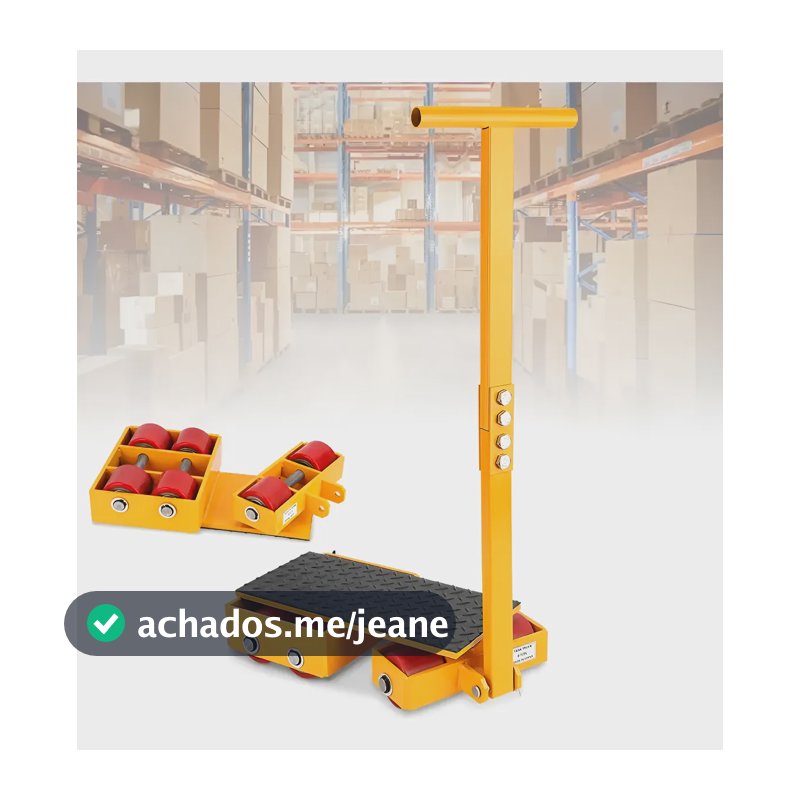 Carrinho Carga Carro Tartaruga Movimentação De Cargas 8 Ton Amarelo