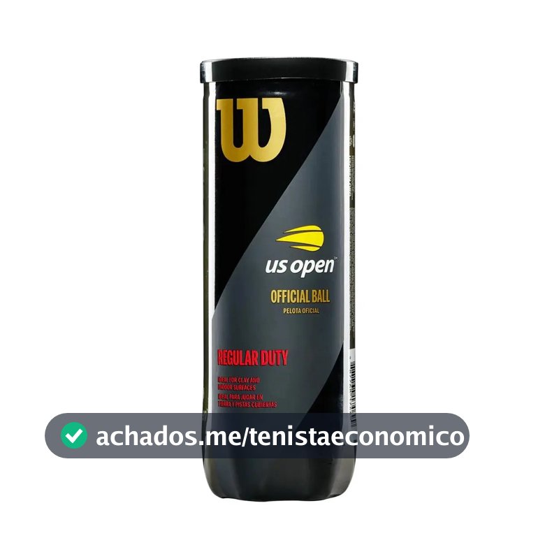 Tubo de Bola Wilson US Open Regular Duty – 3 Bolas para Quadras Rápidas
