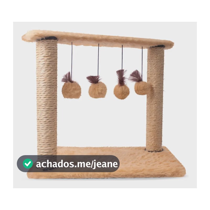 Arranhador Para Gatos Poste Com Brinquedo Gato Exclusivo Cor Bege