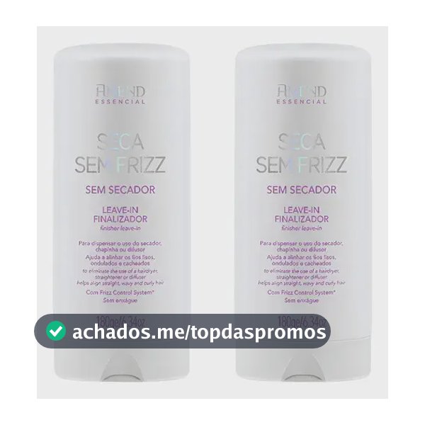 Kit 2 Leave-in Finalizador Seca Sem Frizz Amend Essencial 180ml