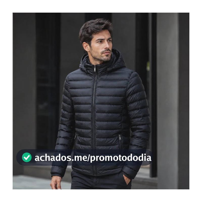 Jaqueta Masculina Puffer Corta Vento Bobojaco Blusa De Frio Preto G