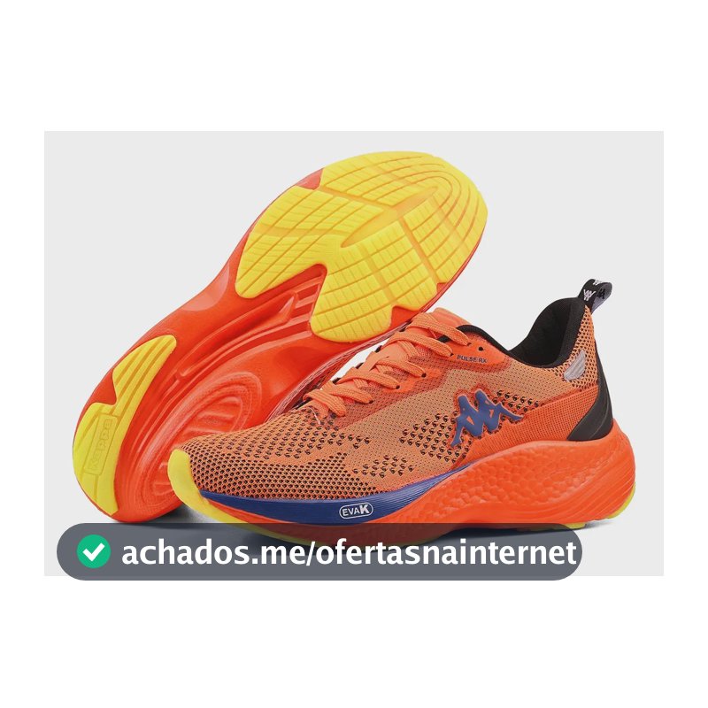 Tênis Kappa Pulse Rx Unissex Corrida Conforto Laranja-royal 41