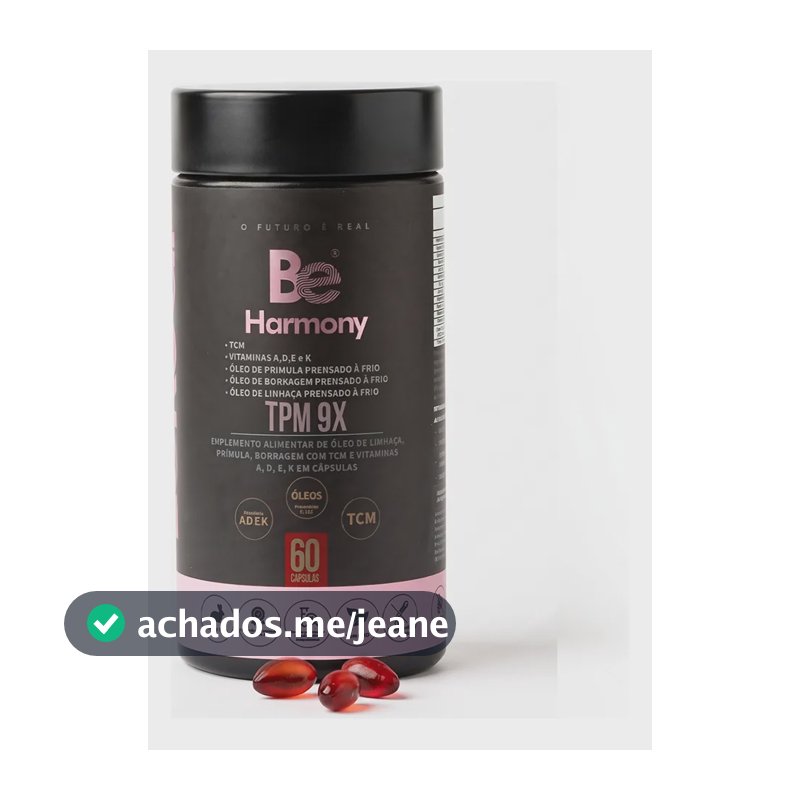 Tpm Menopausa Prímula+borragem+linhaça 60caps Be Harmony Sem Sabor