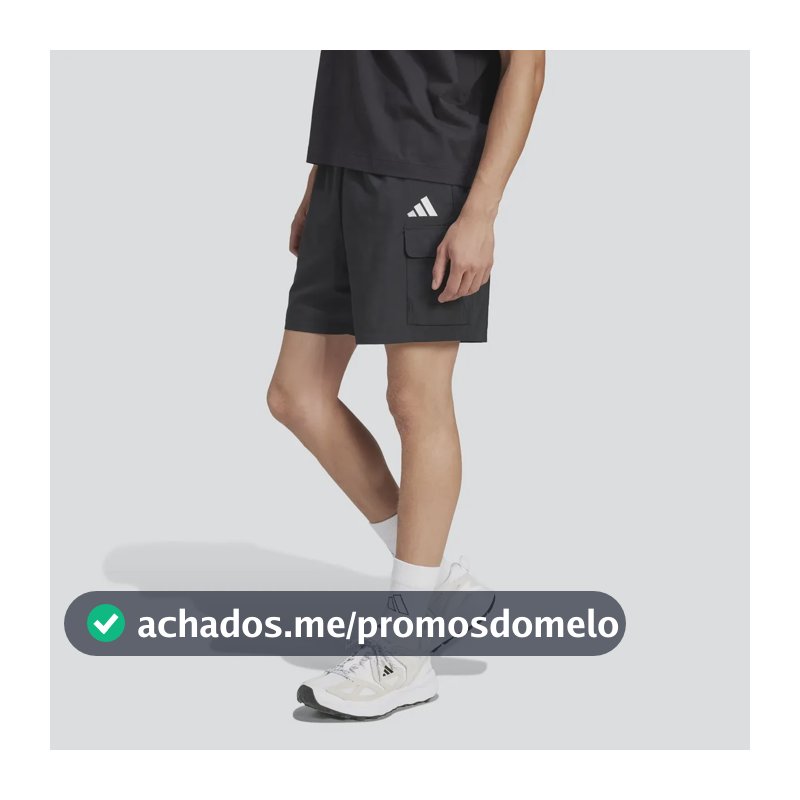 Shorts Masculino Cargo Chelsea Essentials adidas Black / White Liso P