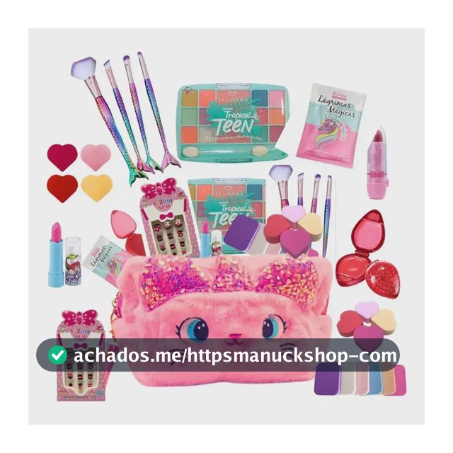 Kit Maquiagem Infantil Maleta Com Batom, Sombra E Gloss