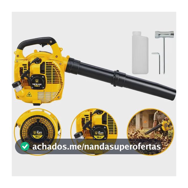 Soprador de Folhas Lateral TBNT10 2T 26cc 0,90Hp The Black Tools Cor Amarelo Profissional a Gasolina 2 Tempos
